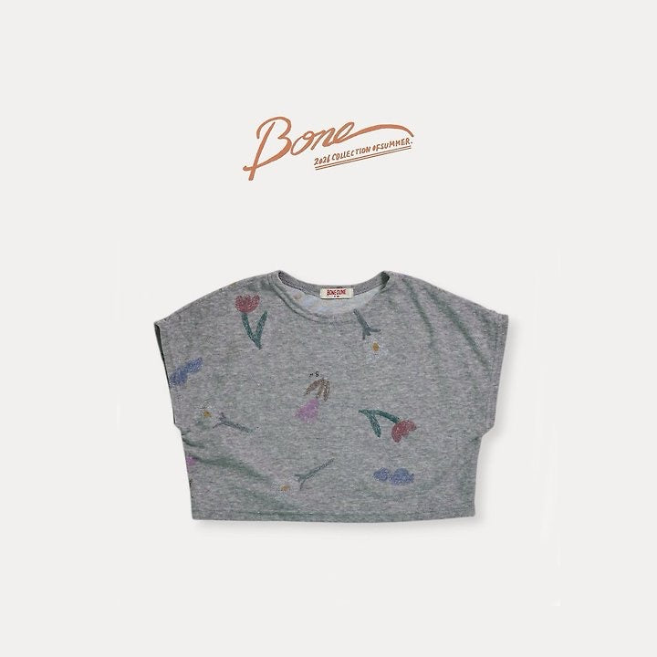 Cray Flower Terry Crop T-Shirt / boneoune -61