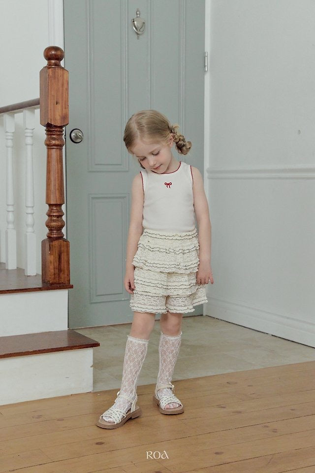 Ribbon Embroidery Sleeveless T-shirt-roa-22