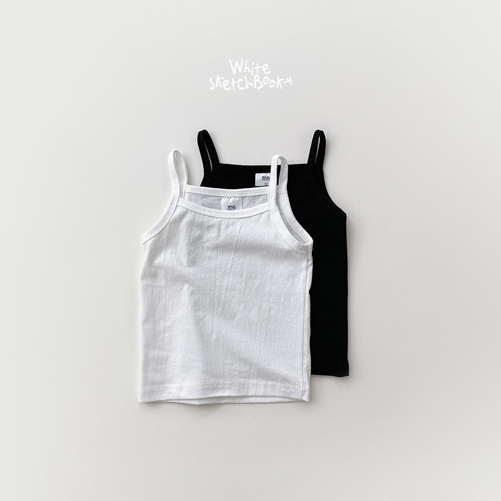 New Basic Strap Tank Top-White Sketch Book-2