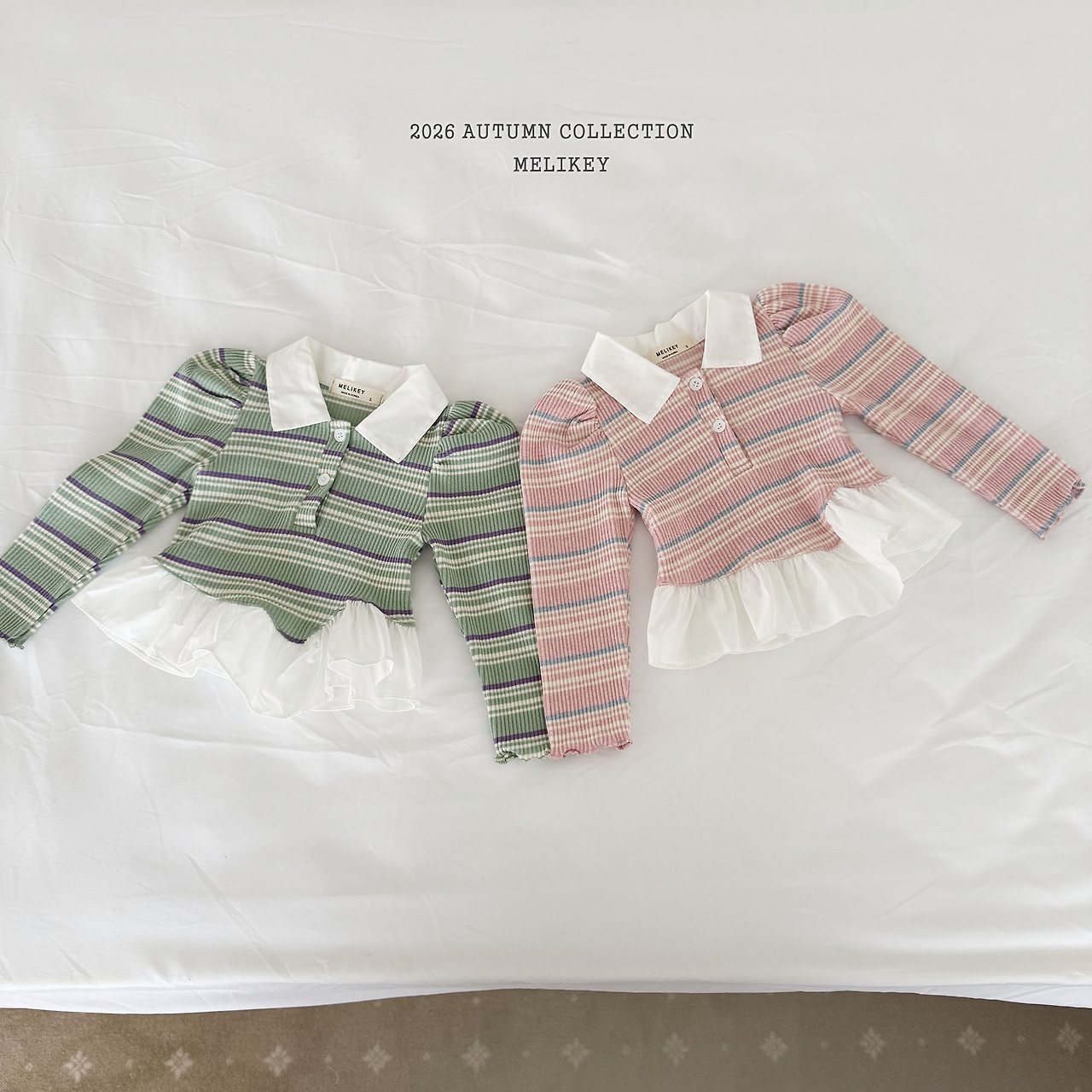 Diagonal Frill Collar T-Shirt-Melikey-17