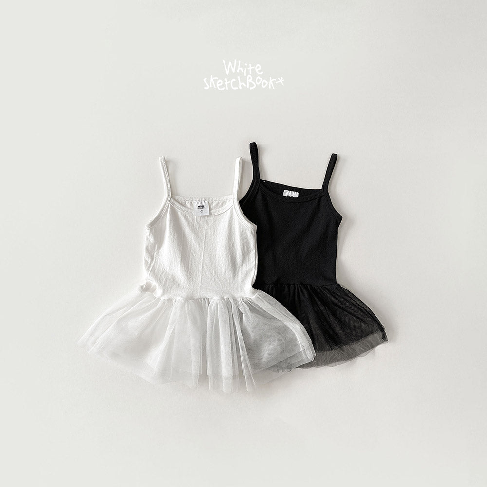 Tutu Layered Strap Camisole-White Sketch Book-4
