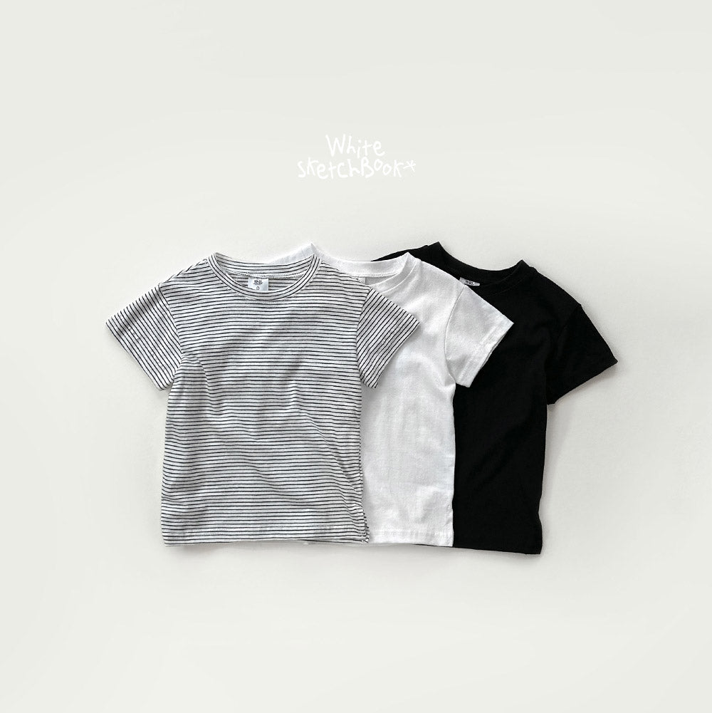 Short Sleeve Layered Tee-White Sketch Book-5