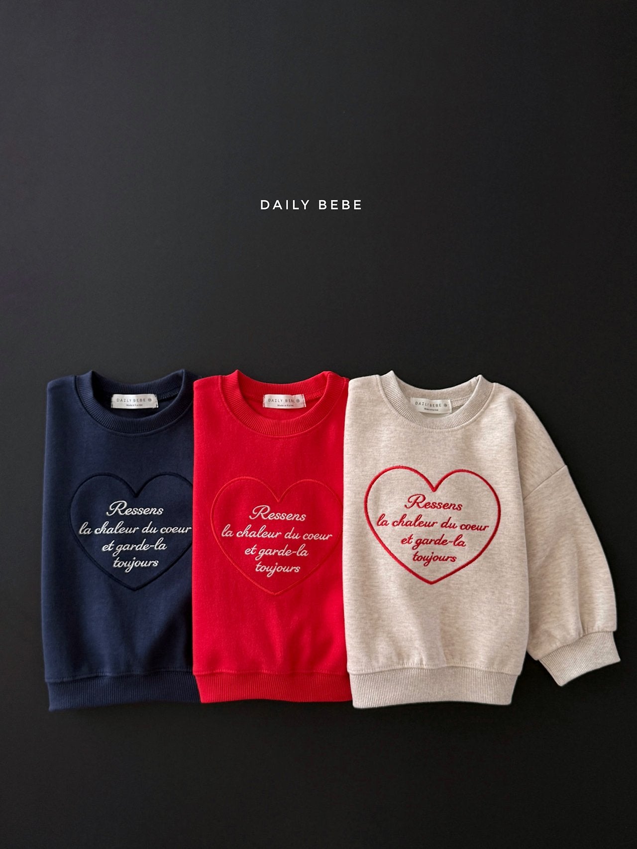 Heart Embroidered Sweatshirt-dailybebe-39
