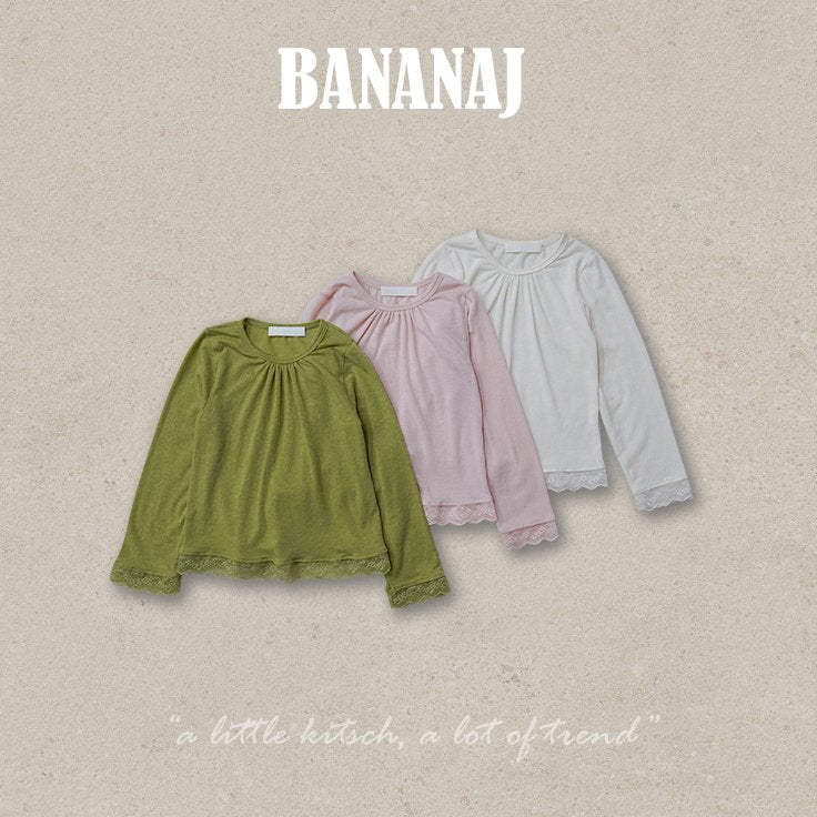 Lace Shirring Tee-banana.j-016