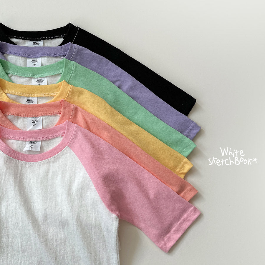 New Contrast 3/4 Sleeve Raglan T-wsb-11
