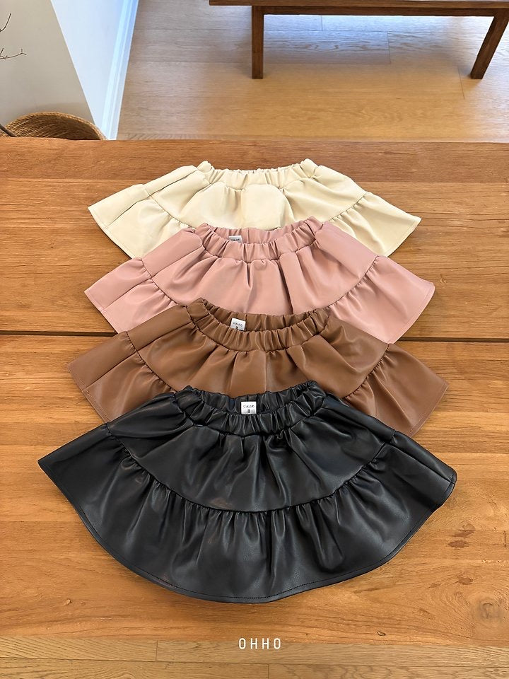 Leather Shirring Skirt-ohho-10
