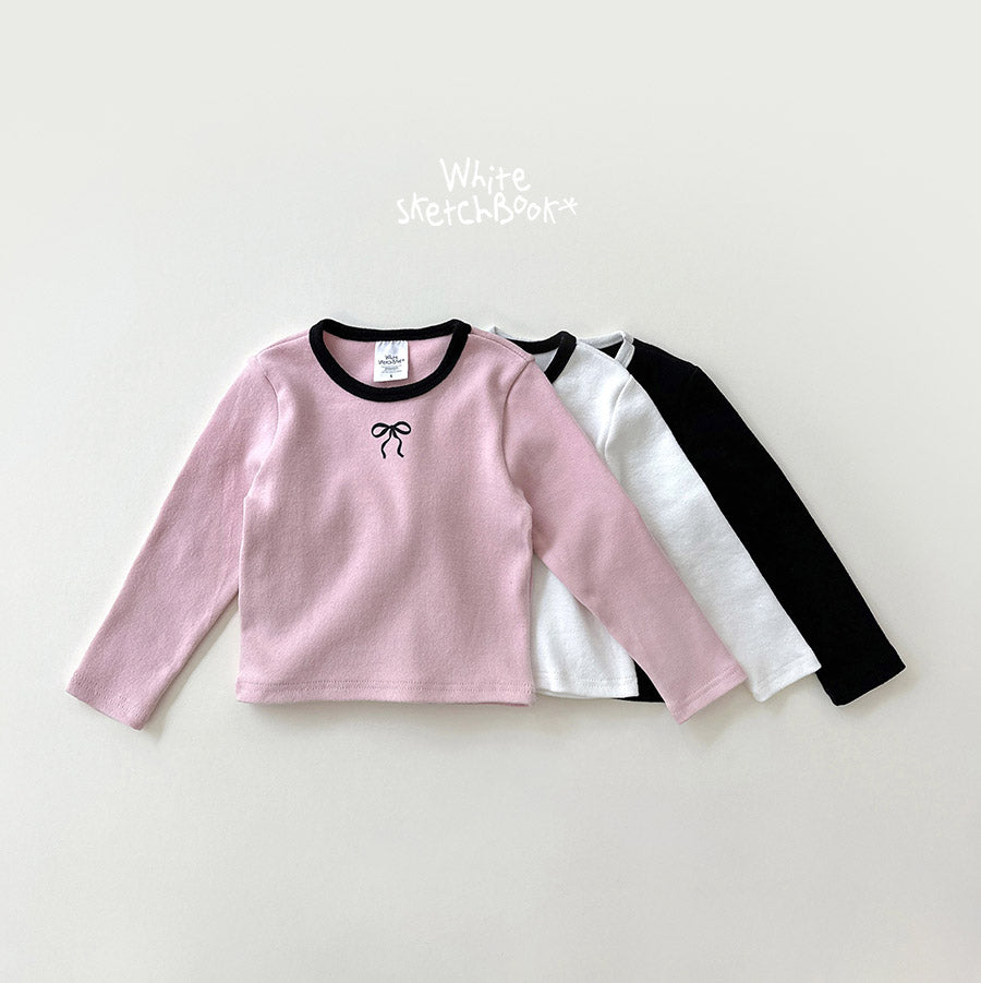 Peach Contrast Ribbon Tee-wsb-15