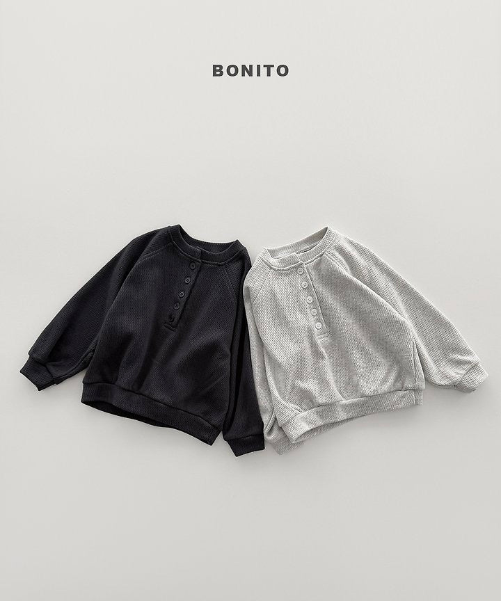 Henley Neck Sweatshirt - BONITO - 036
