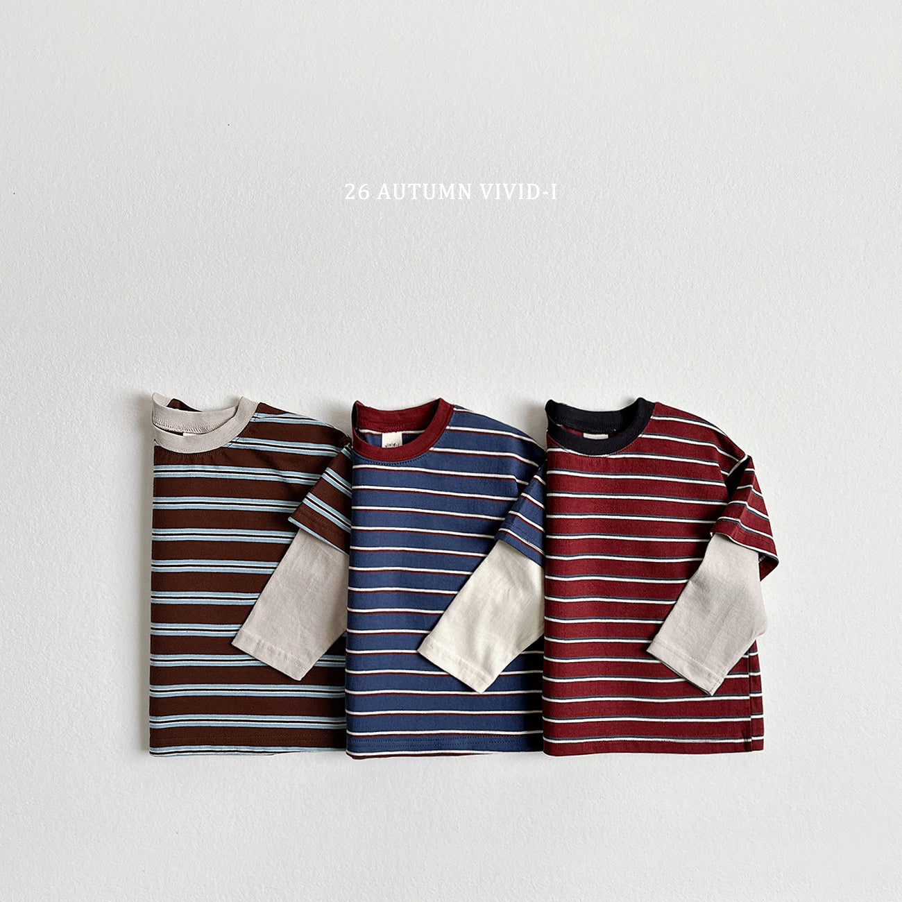 Multi-Stripe Double-Layer Tee-vivid-i-41