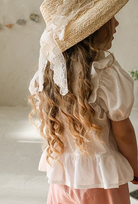 Marso Lace Straw Hat-FLO-42