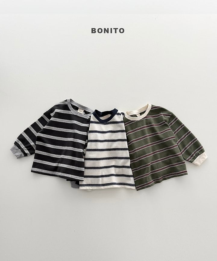 Haru Stripe Ribbed Tee - BONITO - 042