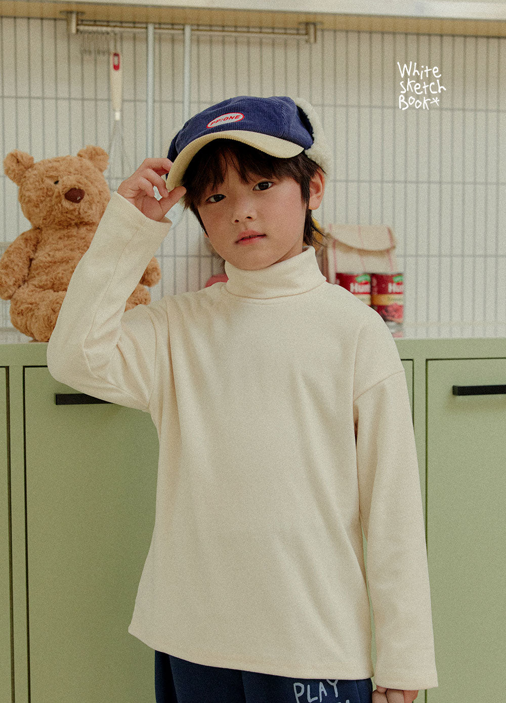 Peach Turtleneck Tee-White Sketch Book-14
