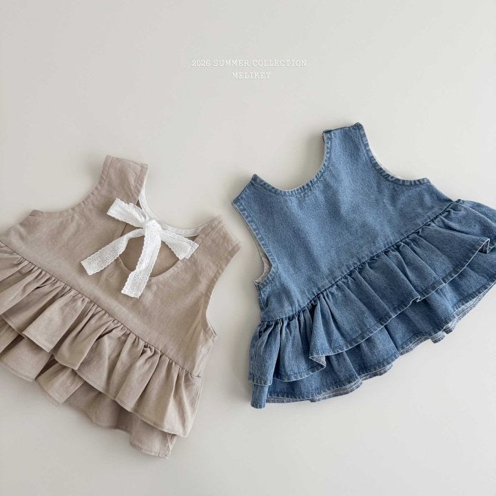 Ribbon Cancan Sleeveless Blouse-melikey-31