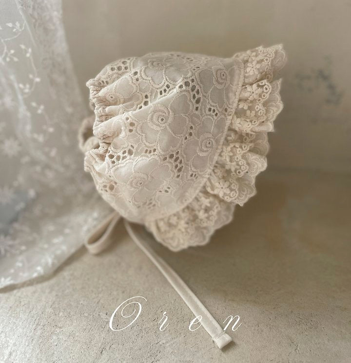 Brillante Double lace bonnet - OREN / 3-6