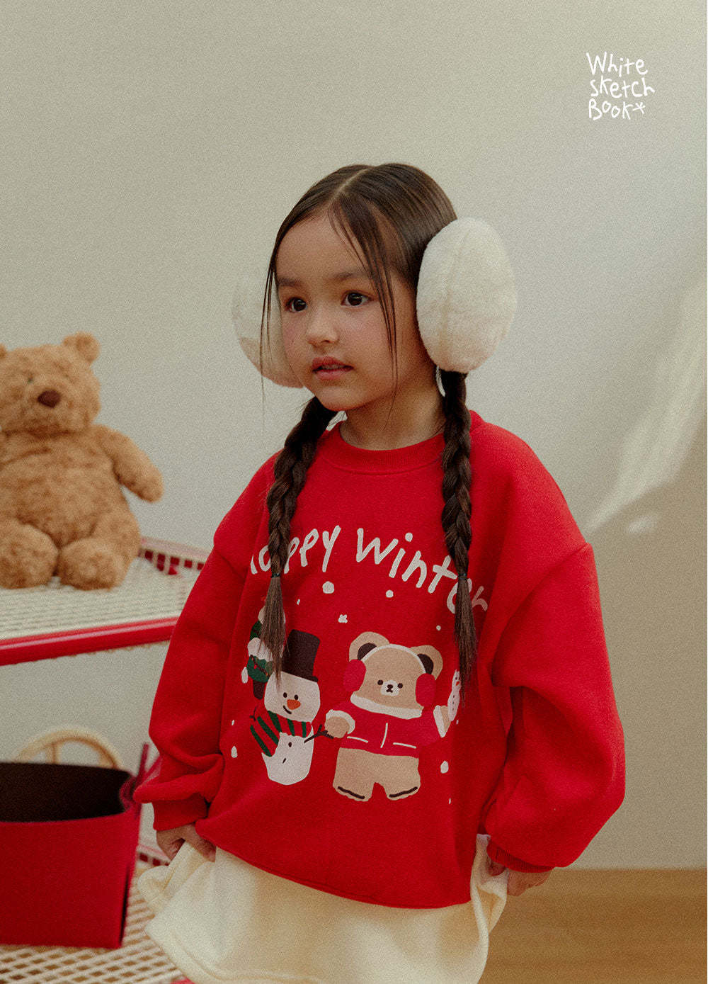 Snow Fleece-Lined Sweatshirt-White Sketch Book-19