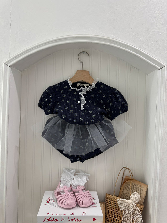 Flower Waffle Tulle Set-le petit mot-2