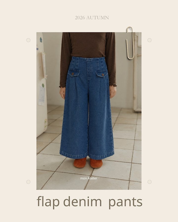 Flap Denim Pants-monatelier-3