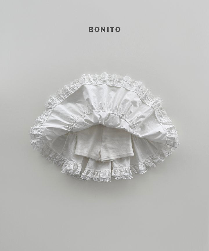 Lace Layered Shorts Skirt - BONITO - 015