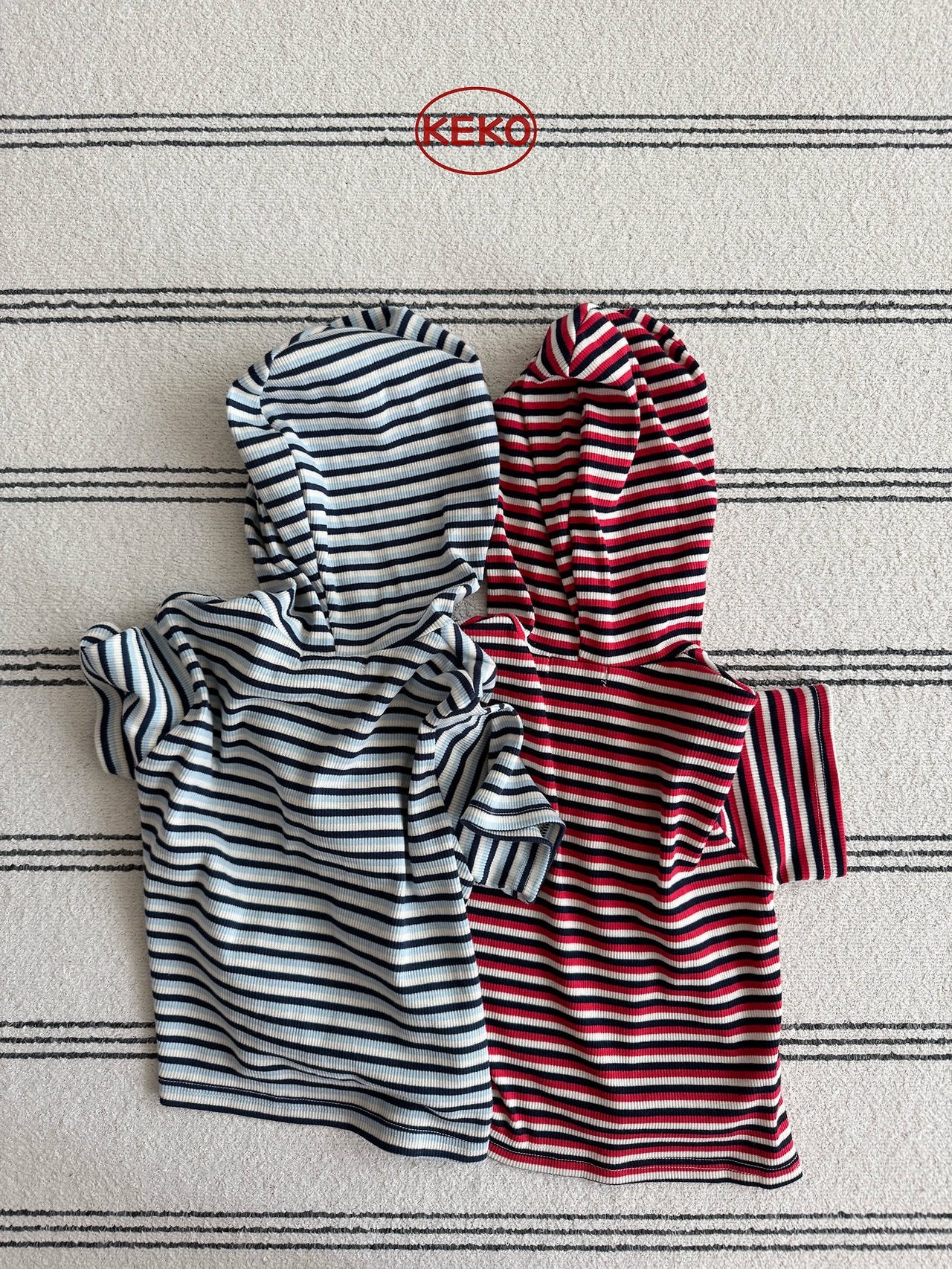 Triple Stripe Hood T-Shirt-KEKO-2-6