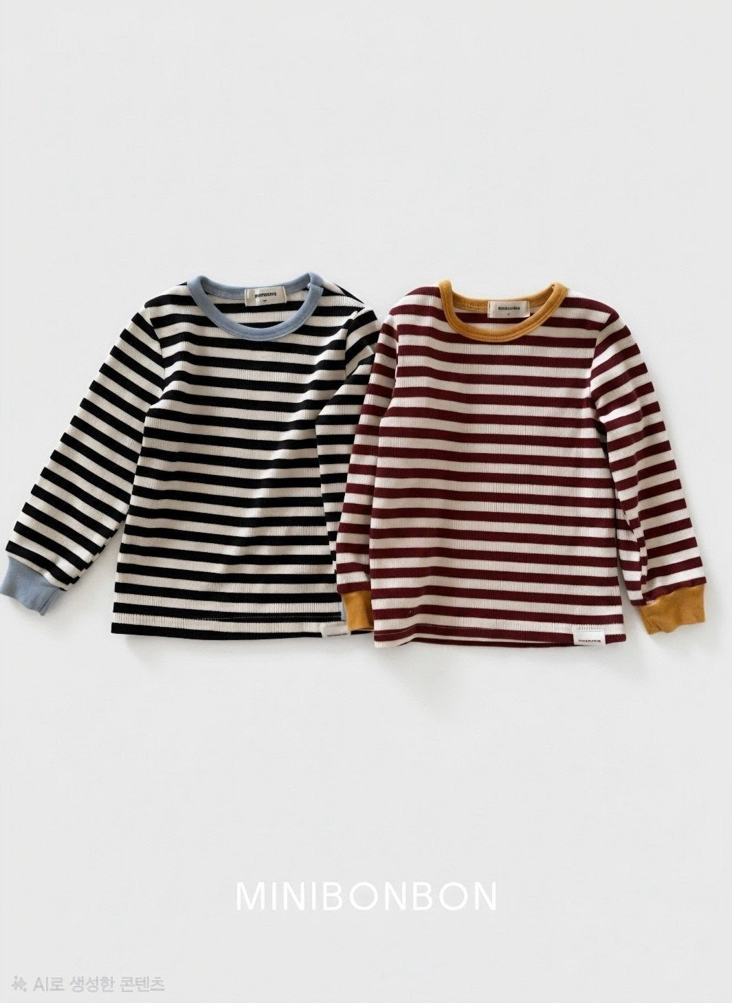 Contrast Stripe Ribbed Tee-minibonbon-27