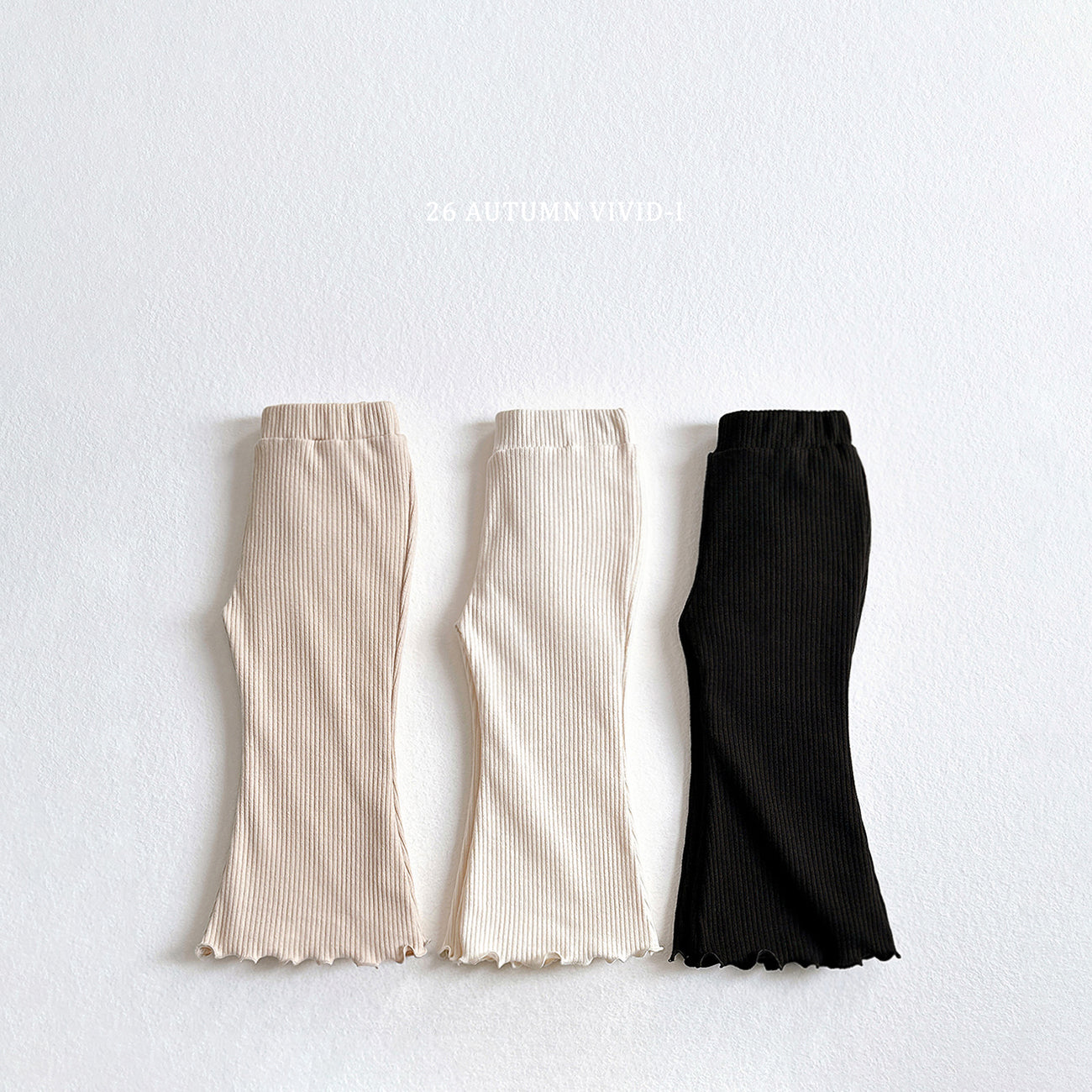 Ribbed Stretch Lettuce-Edge Pants-vivid-i-28