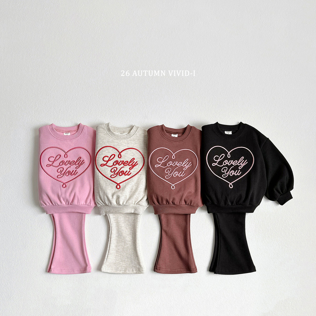 Heart Embroidered Top and Bottom Set-vivid-i-92