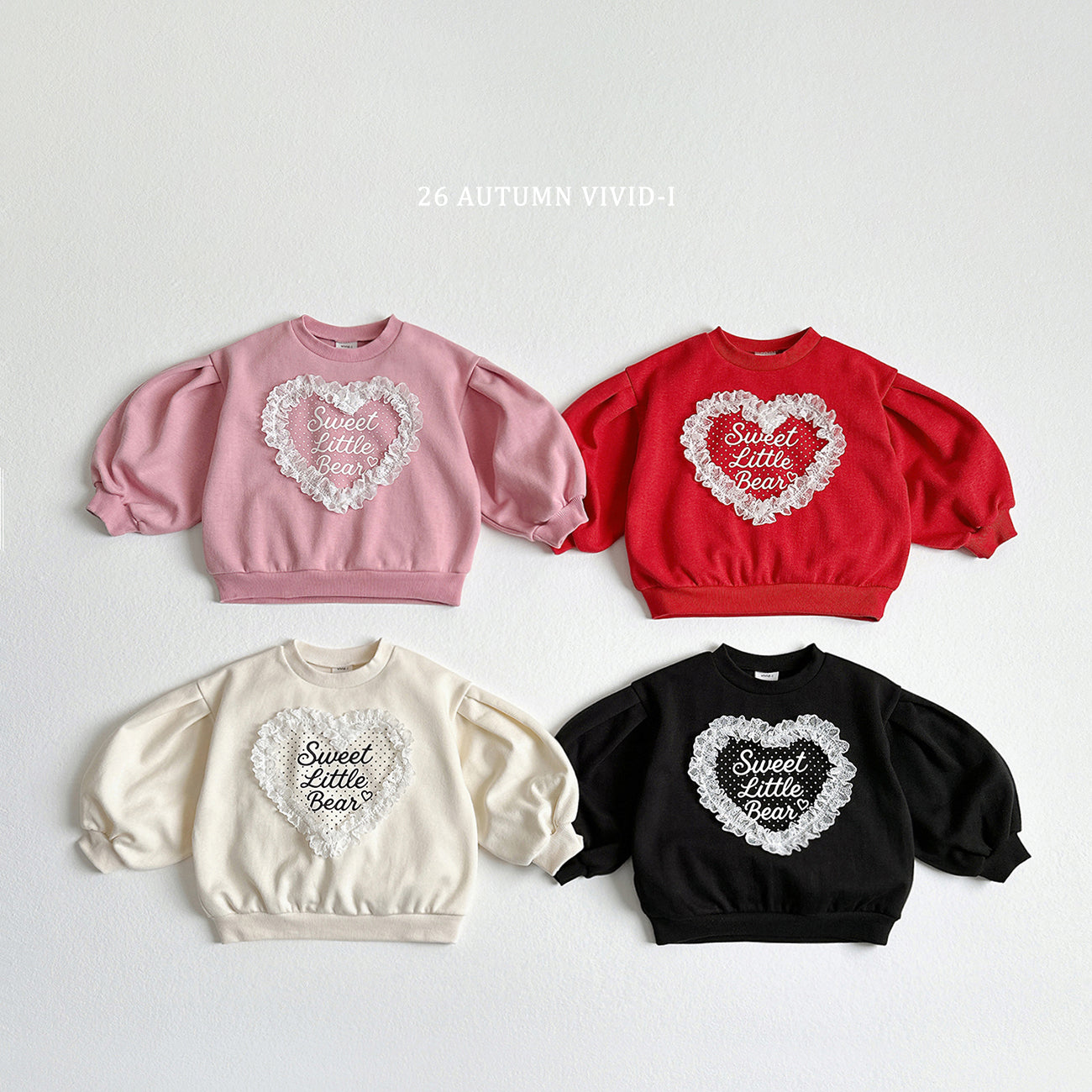 Heart Lace Puff Sweatshirt-vivid-i-78