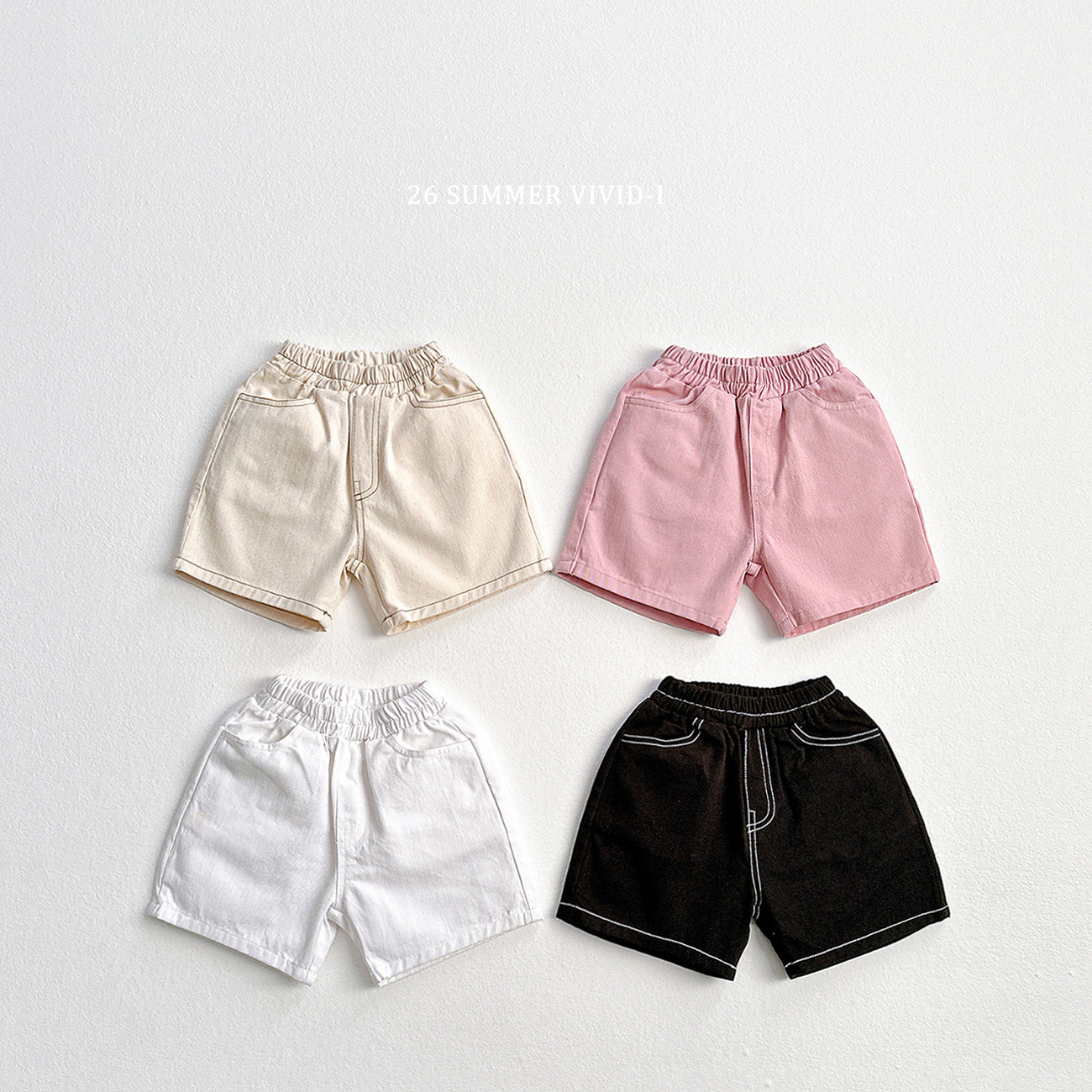 stitch cotton shorts-vivid-i-14