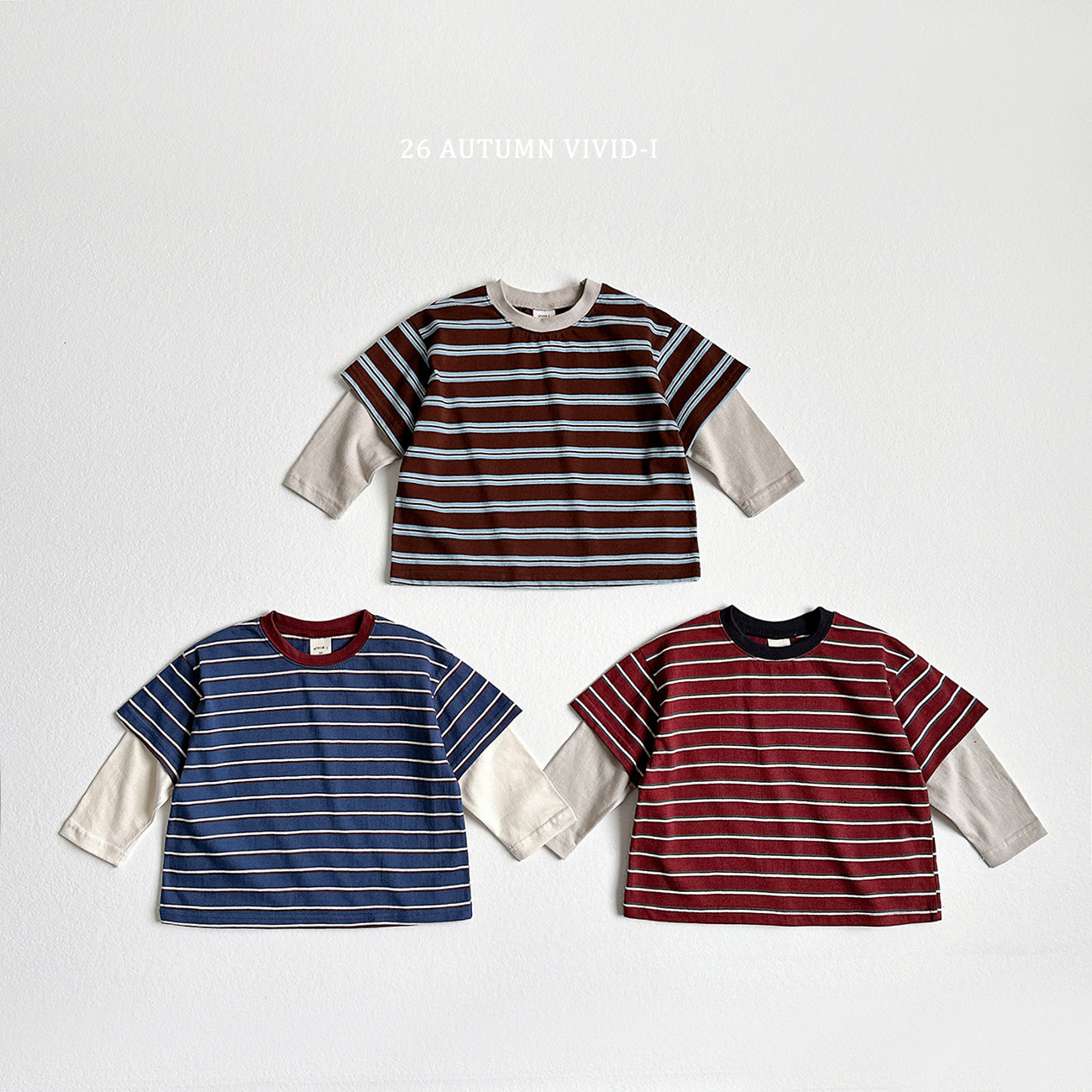 Multi-Stripe Double-Layer Tee-vivid-i-41