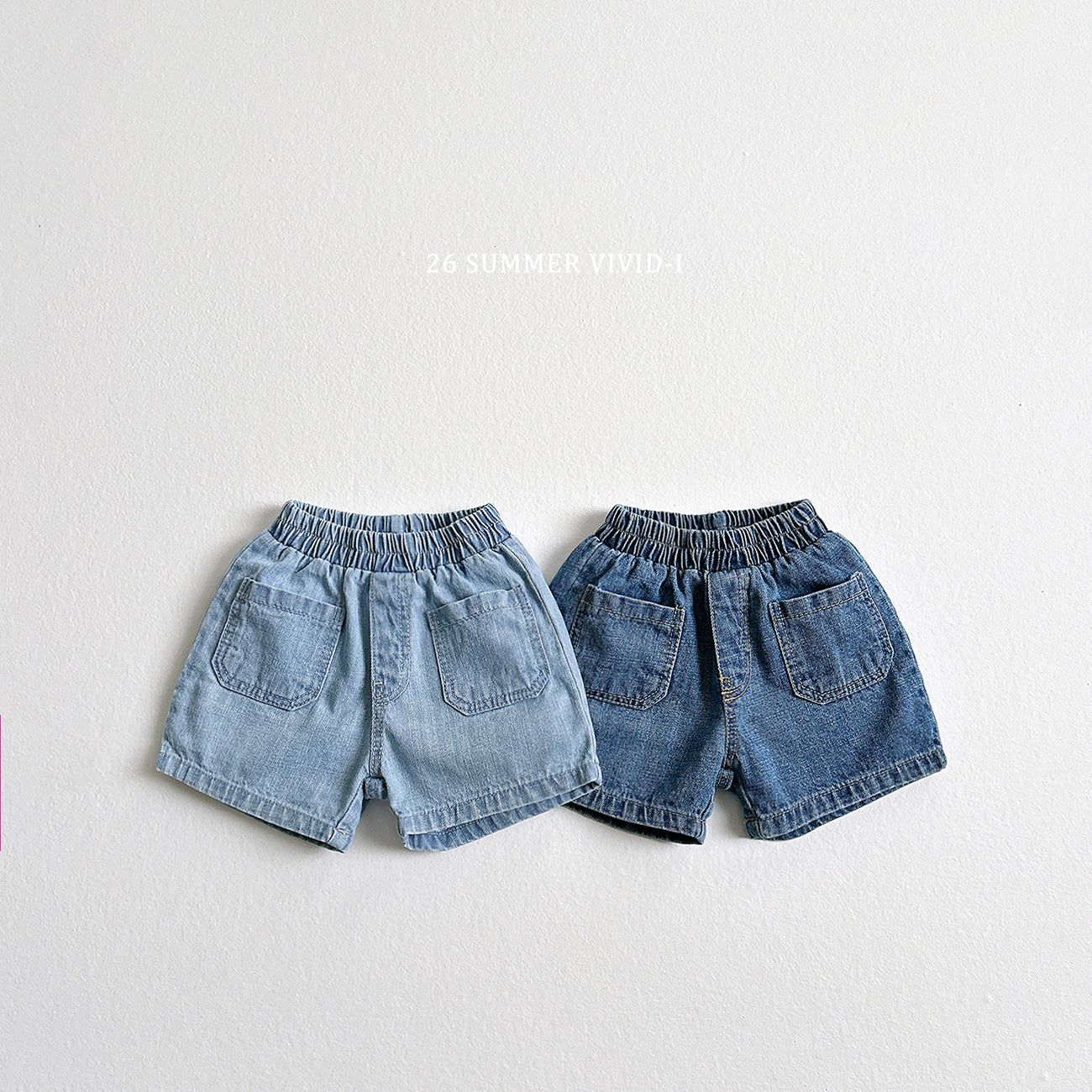 slab pocket denim shorts-vivid-i-11