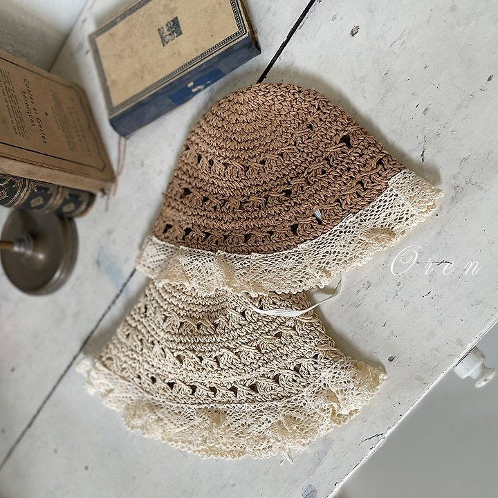 Lauren Straw bucket Hat- OREN / 3-1