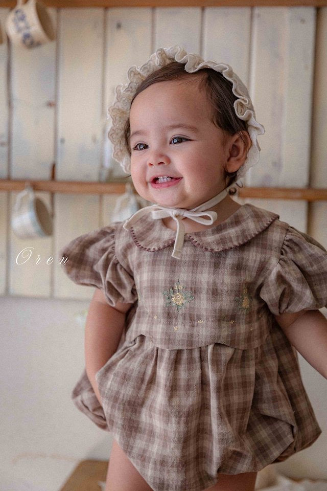 toa embroided check Suit - OREN / 3-27