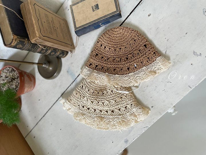 Lauren Straw bucket Hat- OREN / 3-1