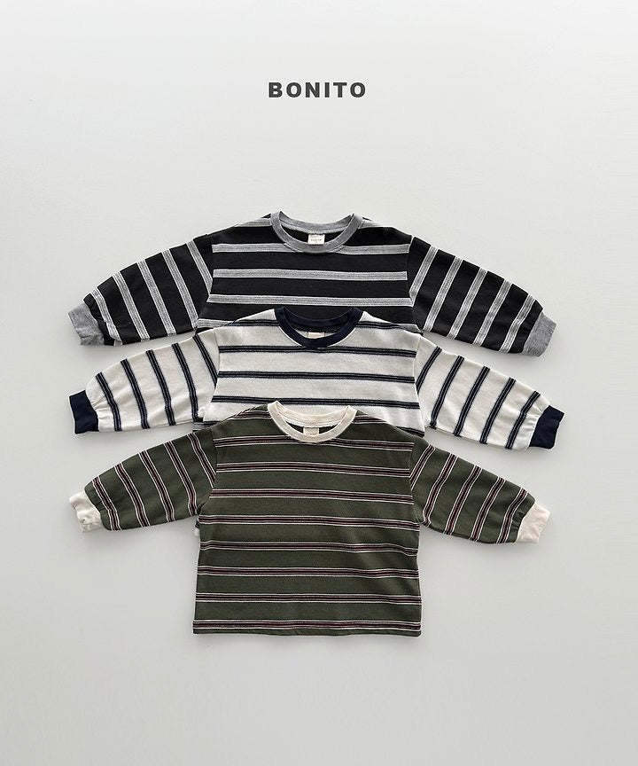 Haru Stripe Ribbed Tee - BONITO - 042