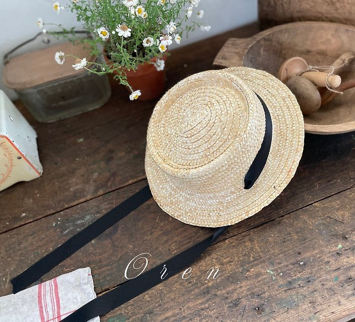 Enzy Black ribbon Hat- OREN / 3-39