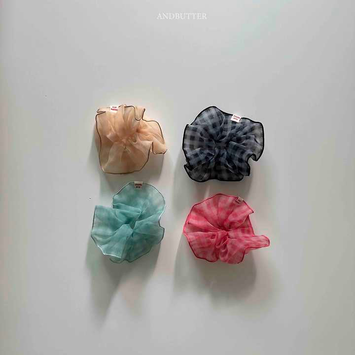 See-through Check Scrunchie-and butter-6