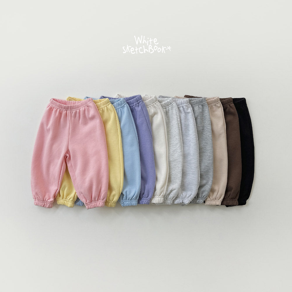 Soft Jogger Fleece Pants-White Sketch Book-27