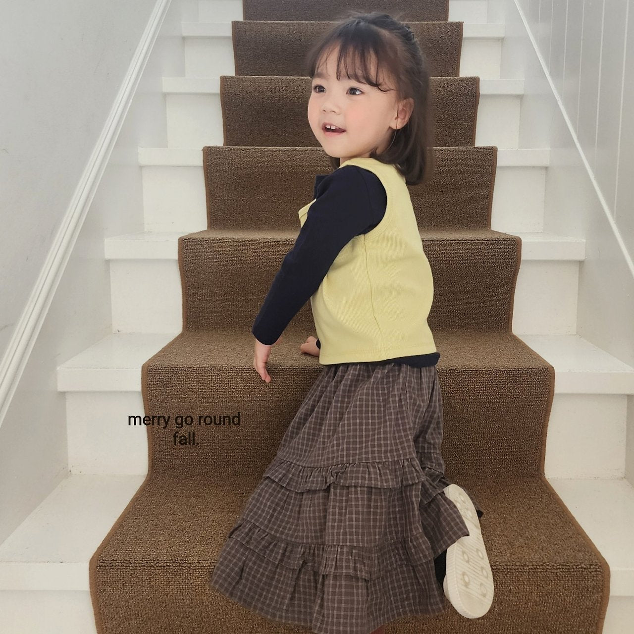 Check Ruffle Skirt-merry go round-5
