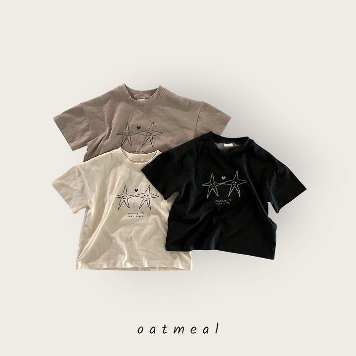 Star Round Tee - oatmeal - 18