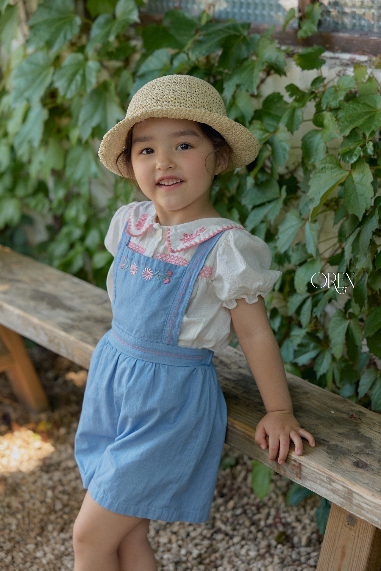 Rosiel Round Straw Hat-OREN-5-1