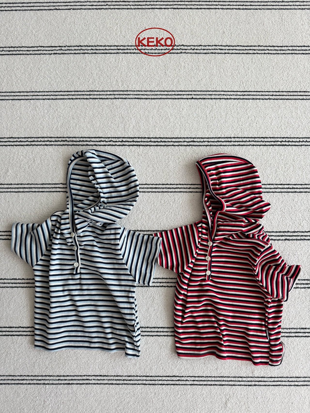 Triple Stripe Hood T-Shirt-KEKO-2-6