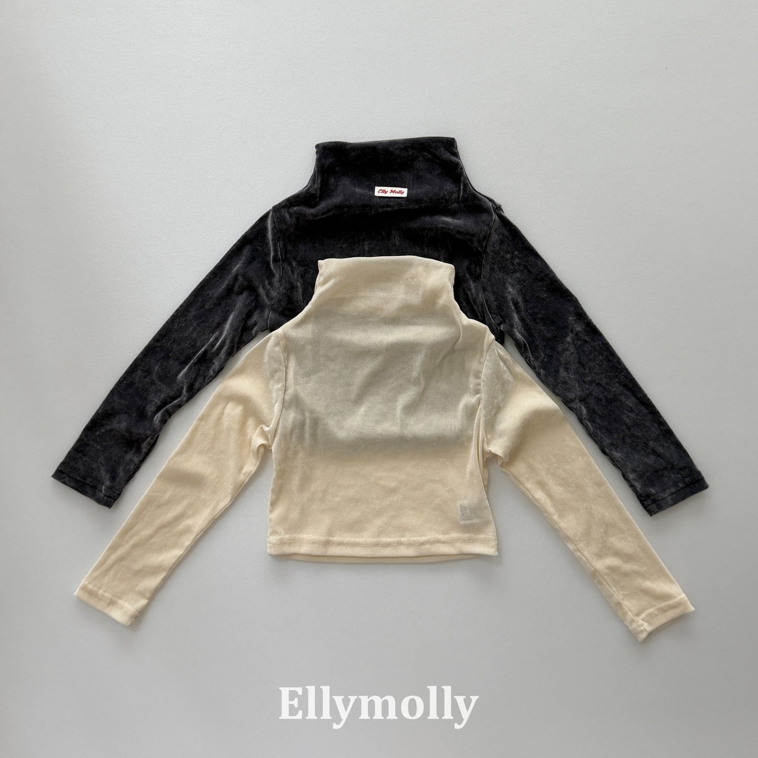 Velvet Mesh Mock Neck-ellymolly-44
