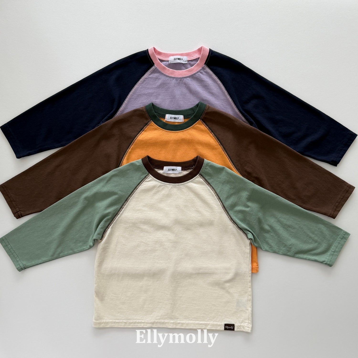Color Block Raglan T-Ellymolly-14