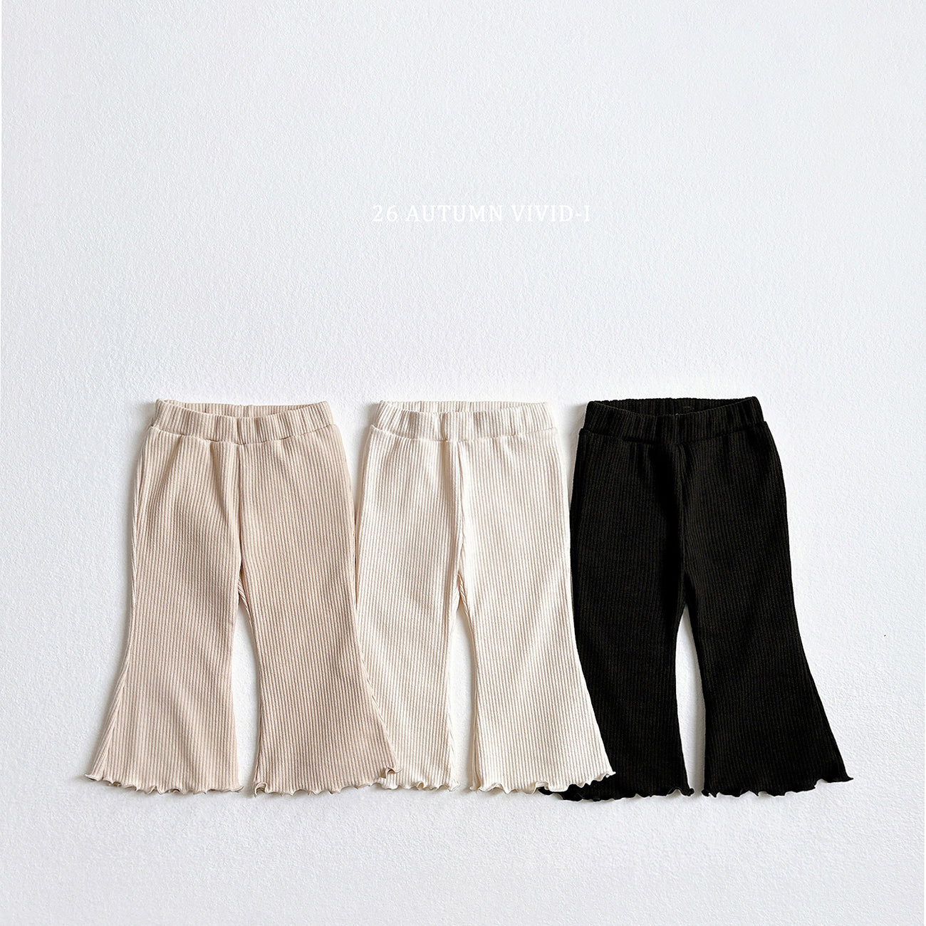 Ribbed Stretch Lettuce-Edge Pants-vivid-i-28