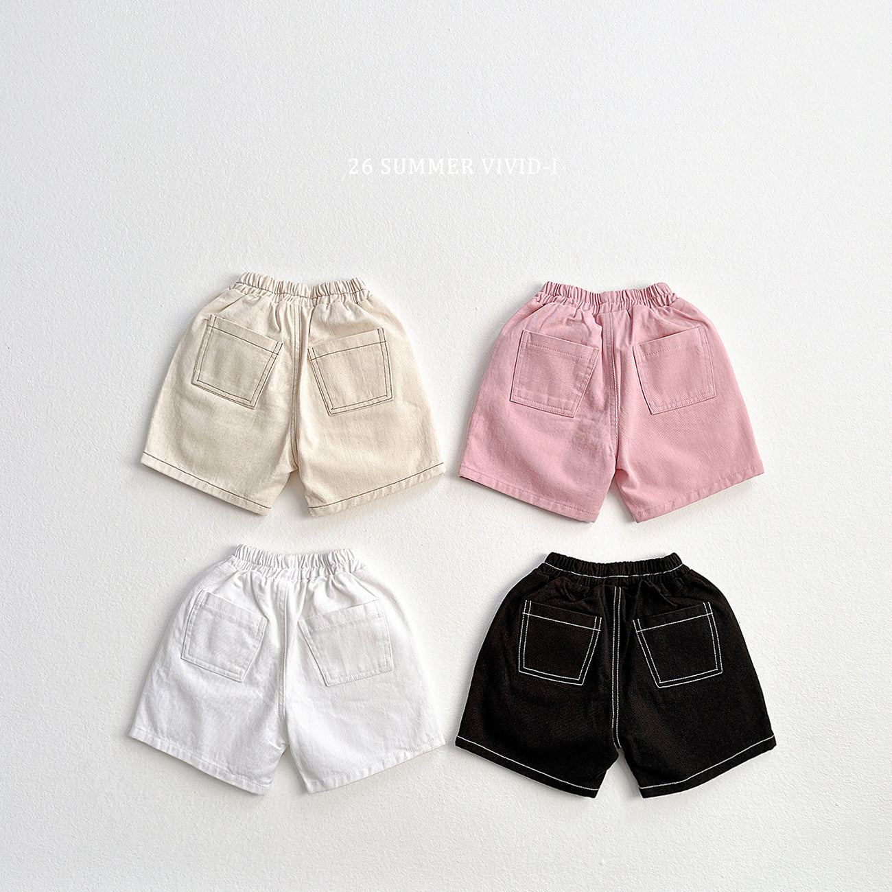 stitch cotton shorts-vivid-i-14