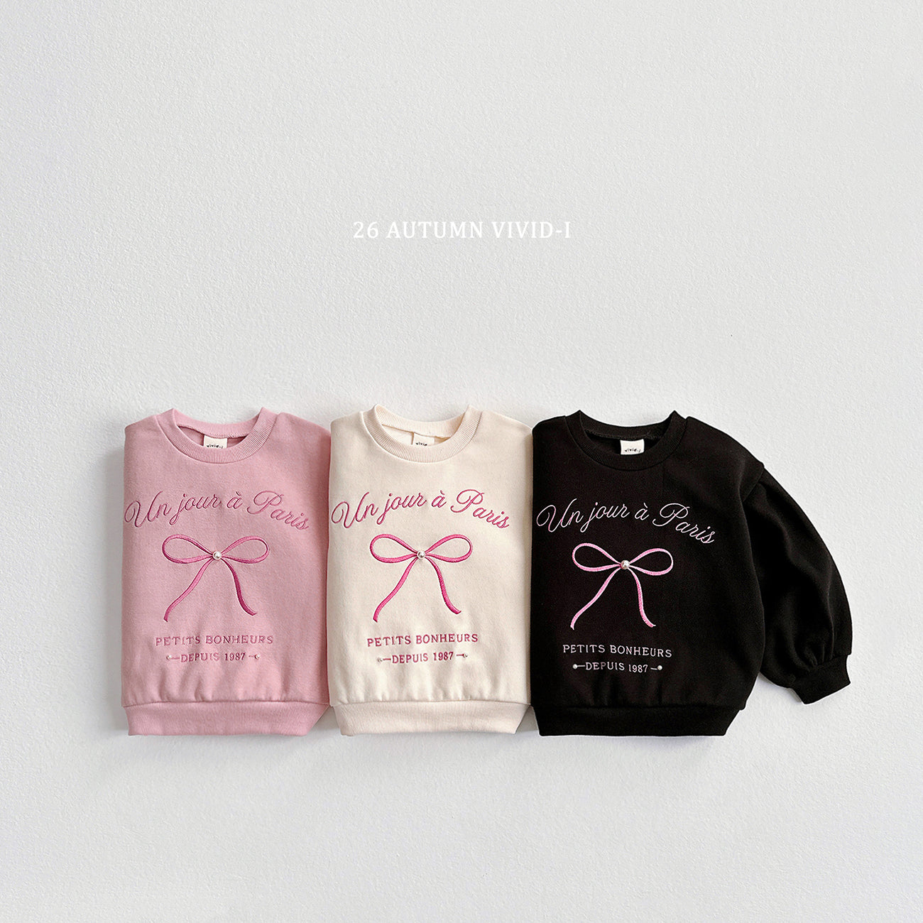 Ribbon Pearl Puff Sweatshirt-vivid-i-77