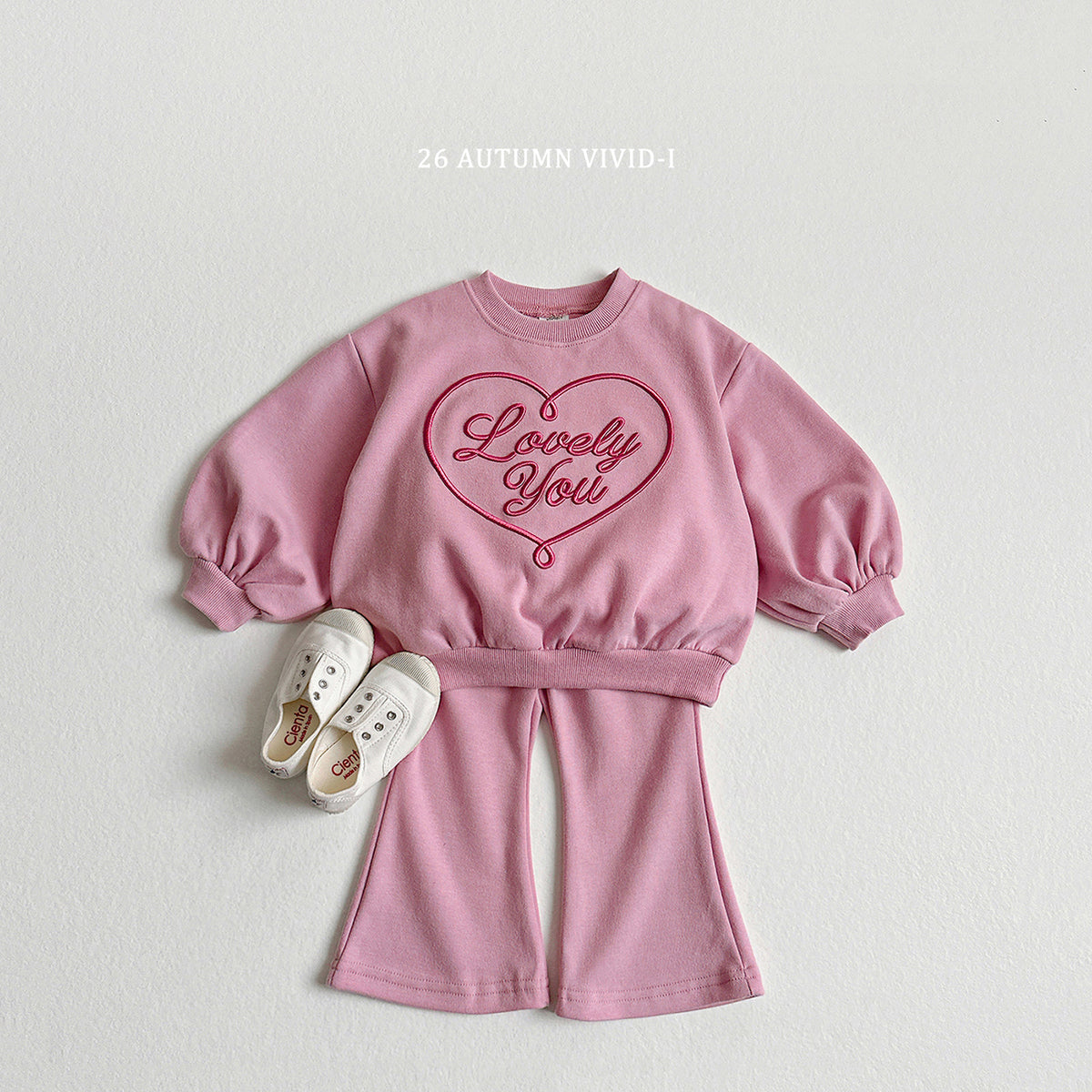 Heart Embroidered Top and Bottom Set-vivid-i-92