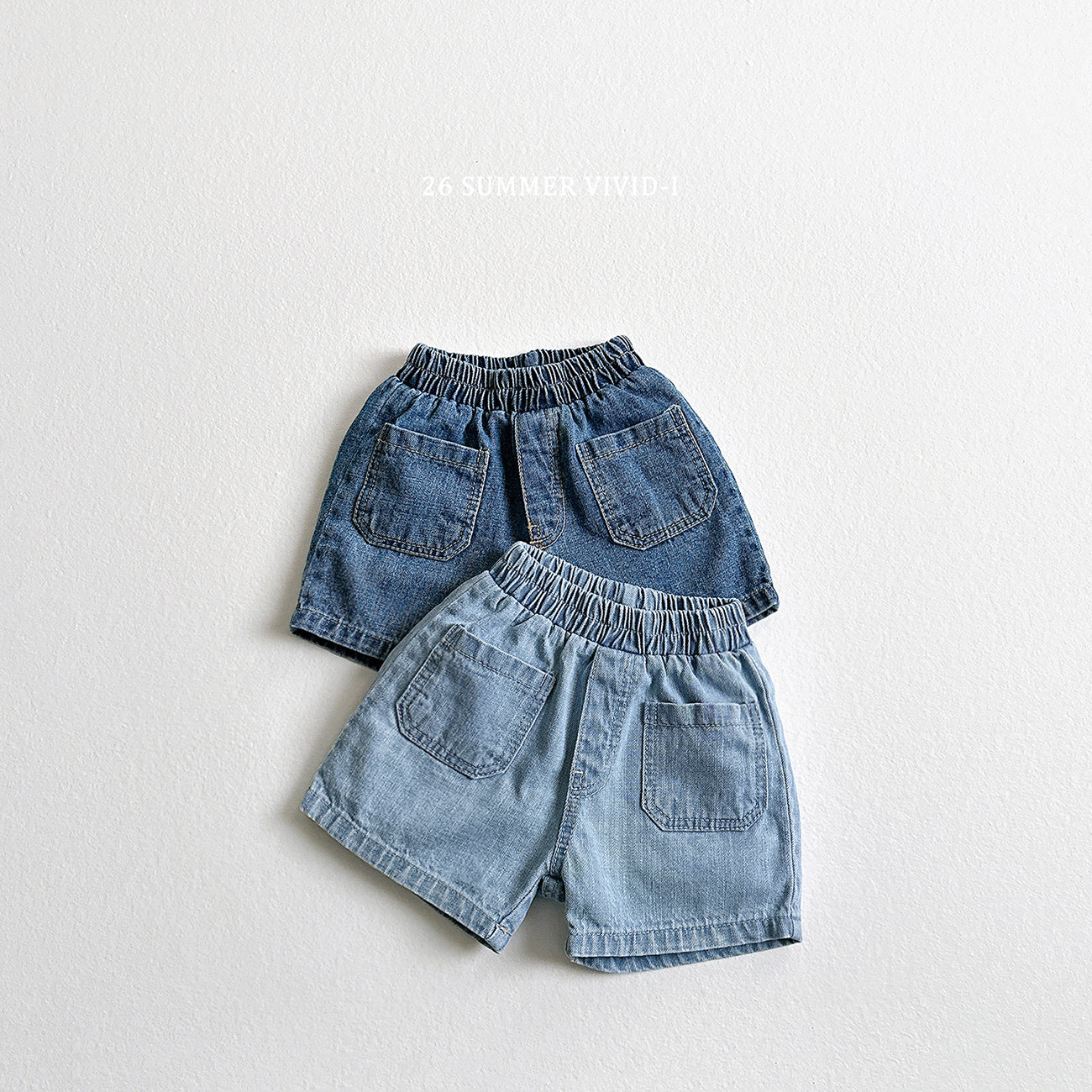 slab pocket denim shorts-vivid-i-11