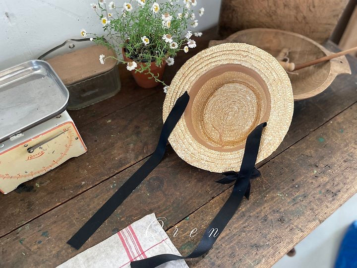 Enzy Black ribbon Hat- OREN / 3-39