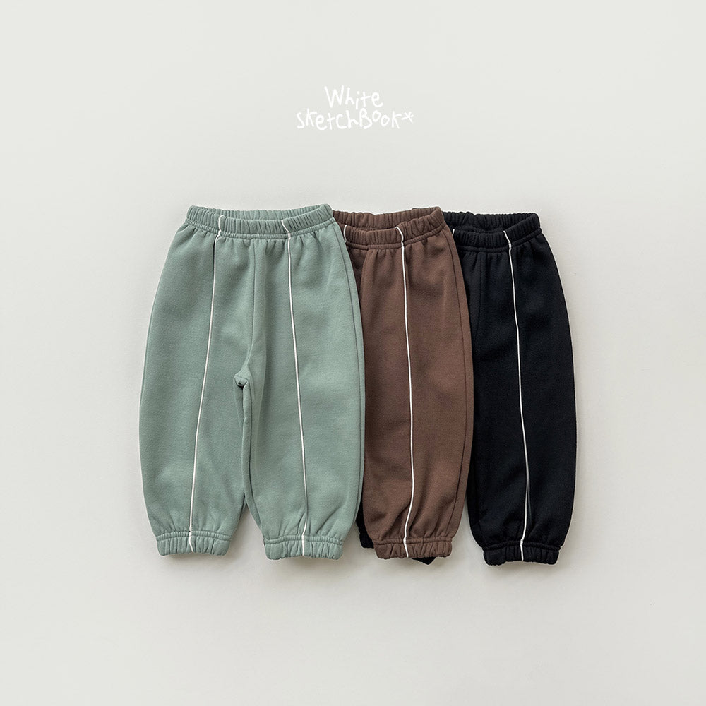 Fleece-Lined Piped Jogger Pants-white sketch book-31